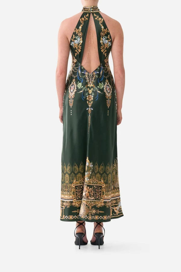 HIGH NECK BIAS DRESS