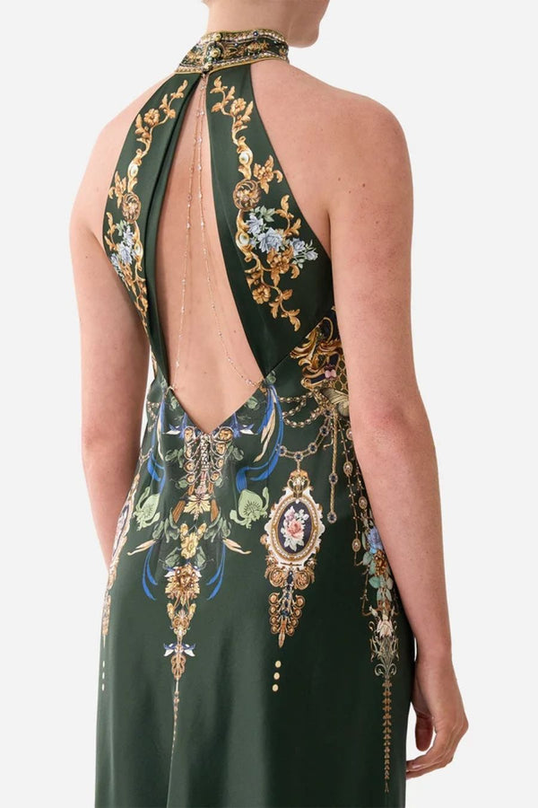 HIGH NECK BIAS DRESS