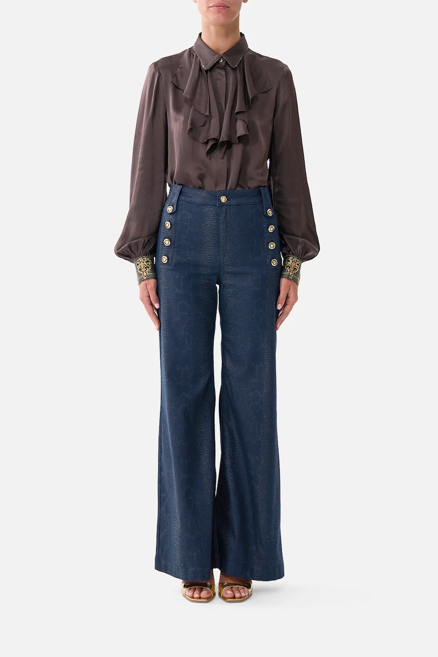 AMANDA FLARE JEAN WITH HARDWARE DETAIL