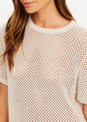 KNIT CASEY TEE - CREAM