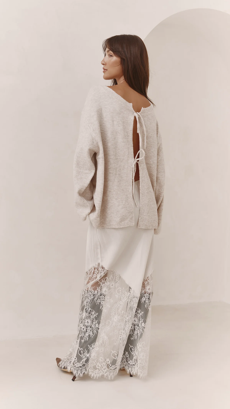SOLENE LACE SKIRT - MOONBEAM