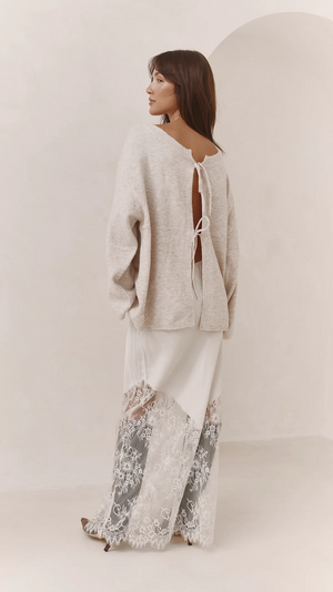 SOLENE LACE SKIRT - MOONBEAM