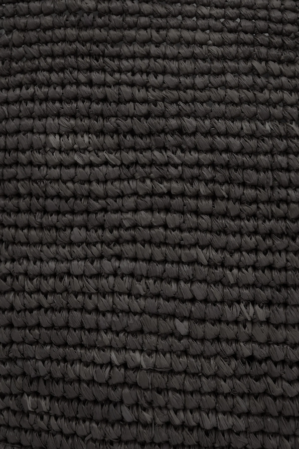 AMIR STRAW TOTE - BLACK