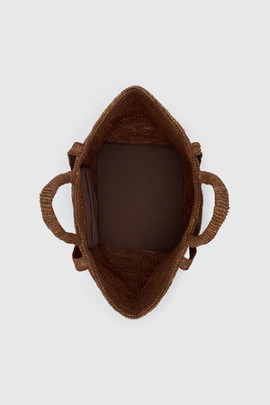 AMIR STRAW TOTE - CHOCOLATE