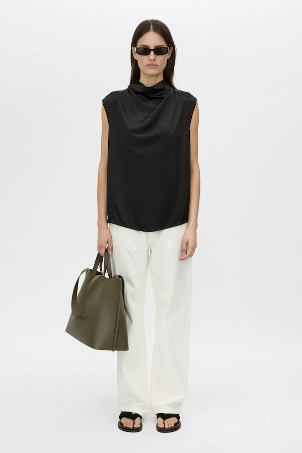 AVIANA SHELL TOP - BLACK