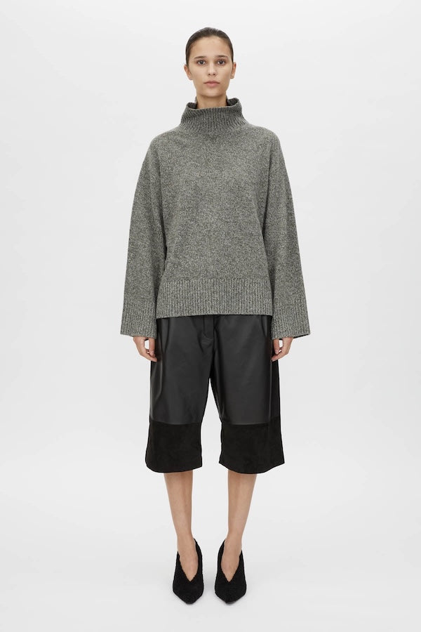 BRECCIA WOOL KNIT SWEATER - KHAKI TWILL