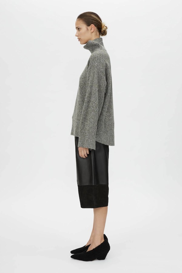 BRECCIA WOOL KNIT SWEATER - KHAKI TWILL