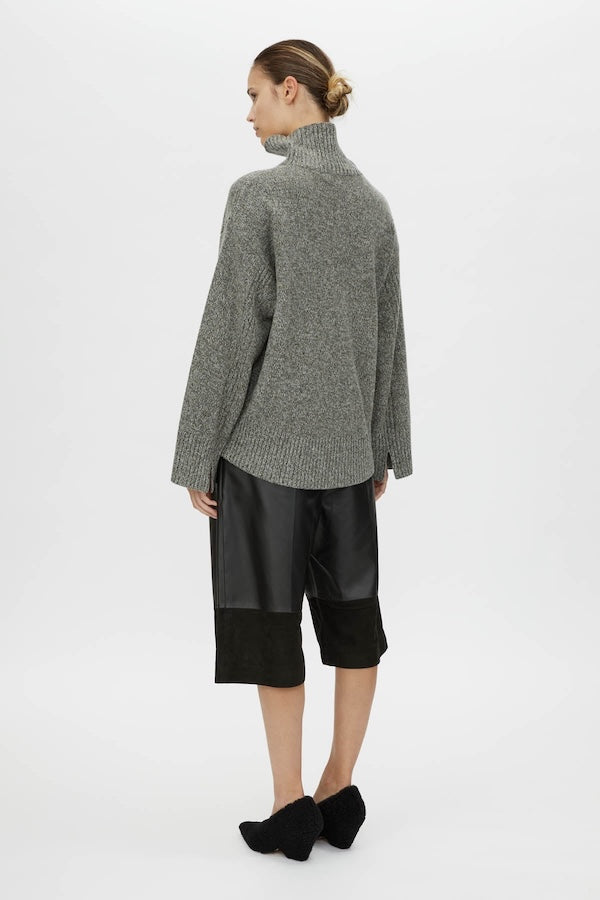 BRECCIA WOOL KNIT SWEATER - KHAKI TWILL