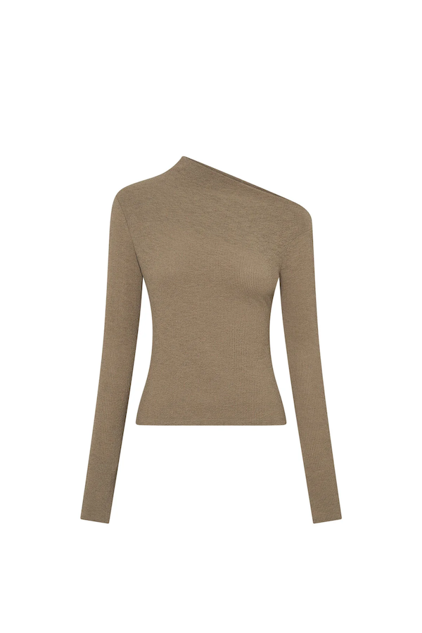 CALI TEXTURED LONG SLEEVE TOP - SAGE