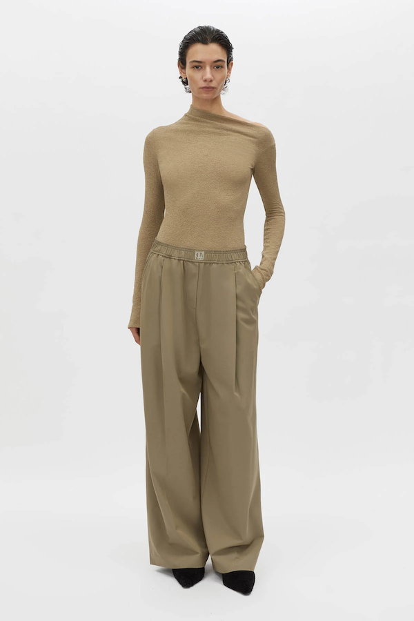 CALI TEXTURED LONG SLEEVE TOP - SAGE
