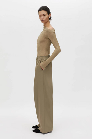 CALI TEXTURED LONG SLEEVE TOP - SAGE