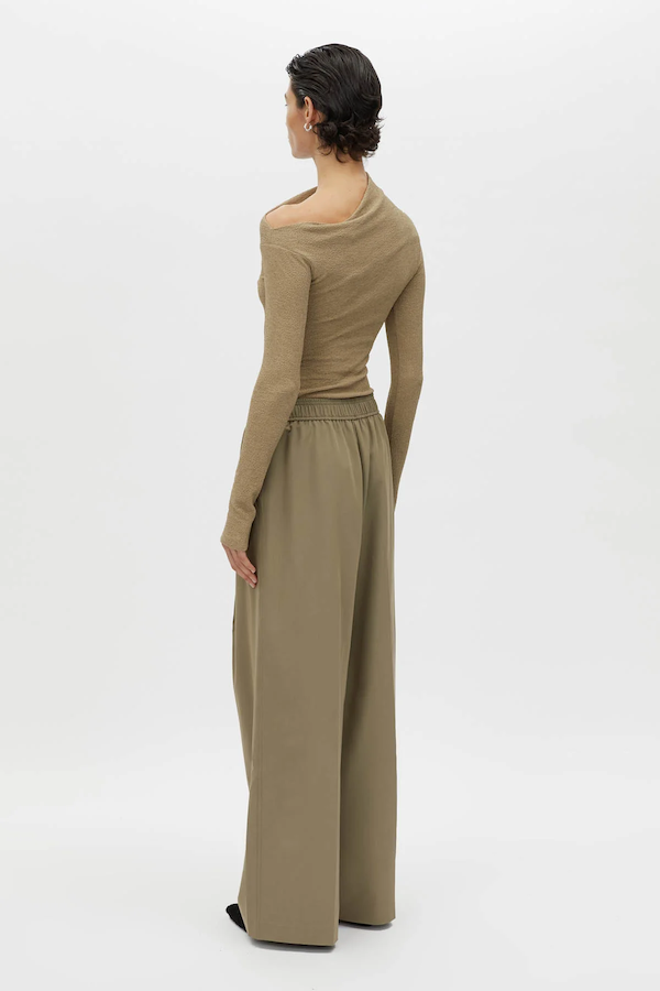 CALI TEXTURED LONG SLEEVE TOP - SAGE