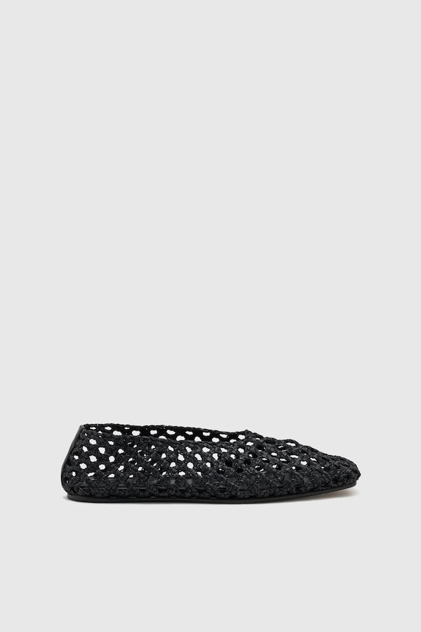 CHRISTINE BRAIDED FLAT - BLACK