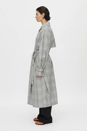 DELTA PLAID TRENCH