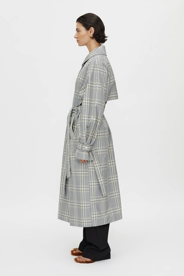 DELTA PLAID TRENCH