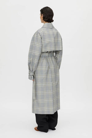 DELTA PLAID TRENCH