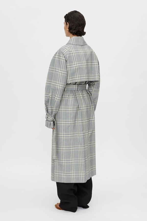 DELTA PLAID TRENCH