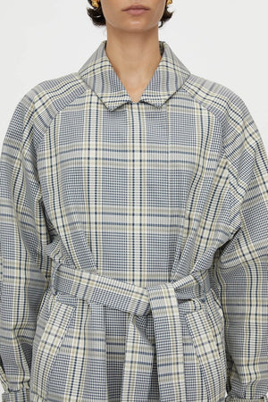 DELTA PLAID TRENCH