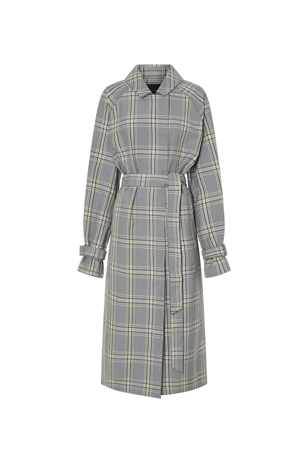 DELTA PLAID TRENCH