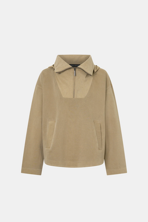 EIRA HEAVY JERSEY HOODED PULLOVER - OYSTER