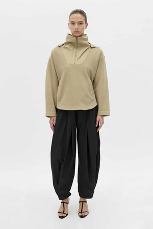 EIRA HEAVY JERSEY HOODED PULLOVER - OYSTER