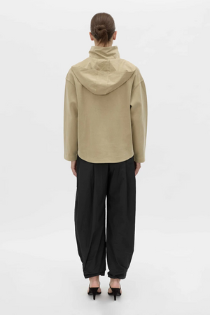 EIRA HEAVY JERSEY HOODED PULLOVER - OYSTER