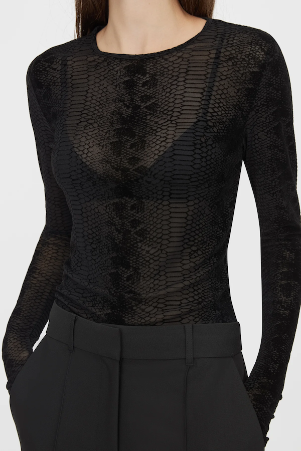 FIGUE LONG SLEEVE TOP - SLATE