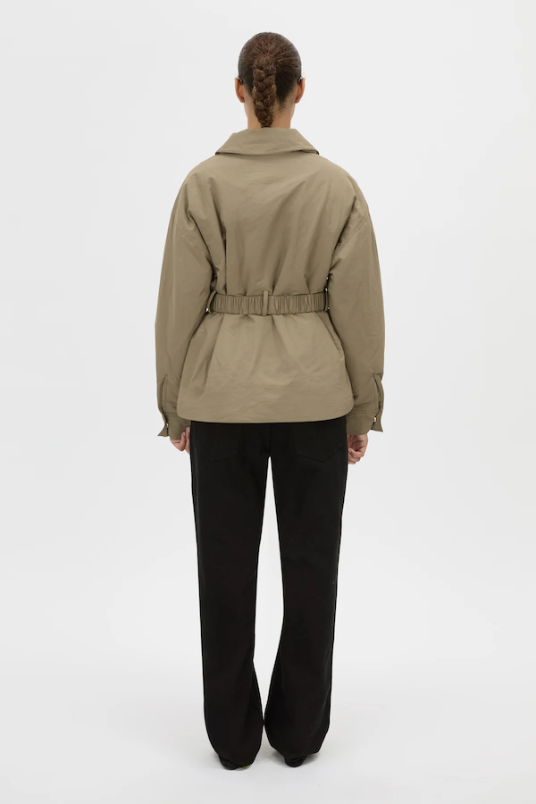 MANON PADDED BELTED JACKET - CLAY