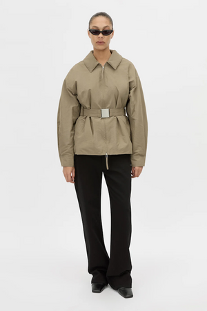 MANON PADDED BELTED JACKET - CLAY