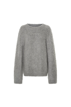 MEIER BRUSHED KNIT SWEATER - GREY MELANGE