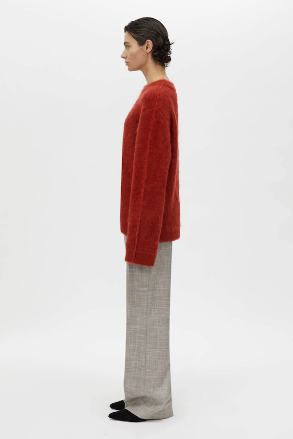 MEIER BRUSHED KNIT SWEATER - DEEP RED