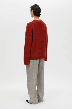 MEIER BRUSHED KNIT SWEATER - DEEP RED