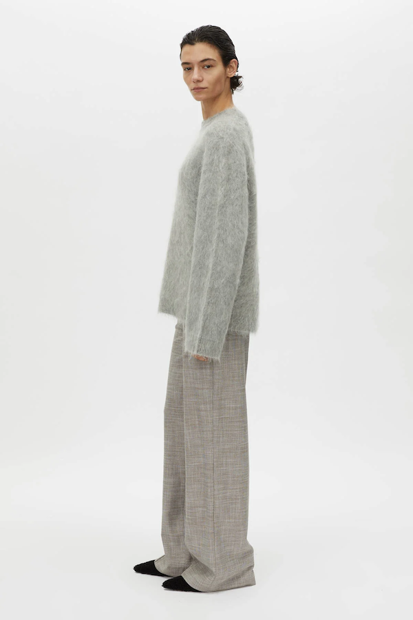 MEIER BRUSHED KNIT SWEATER - GREY MELANGE