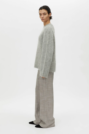 MEIER BRUSHED KNIT SWEATER - GREY MELANGE