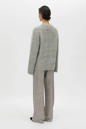 MEIER BRUSHED KNIT SWEATER - GREY MELANGE