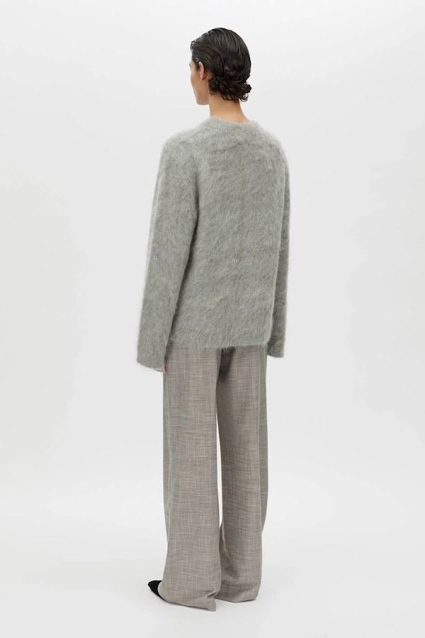 MEIER BRUSHED KNIT SWEATER - GREY MELANGE