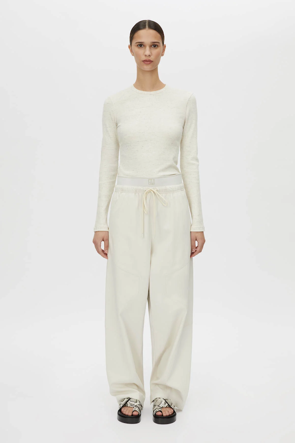 CELLA MONOGRAM ELASTIC PANT - BONE