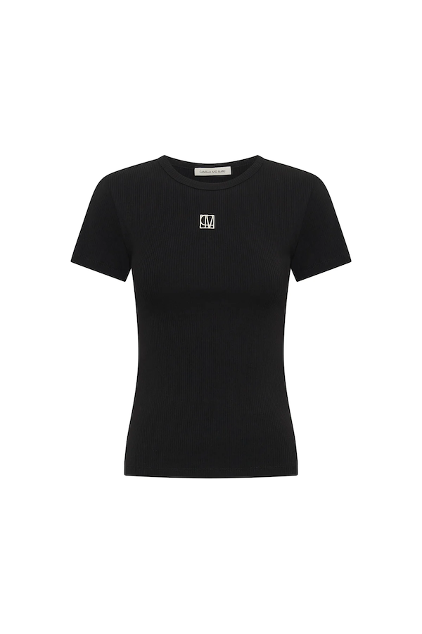 NORA FITTED TEE - BLACK