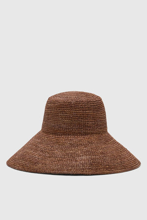 OASIS STRAW HAT - CHOCOLATE