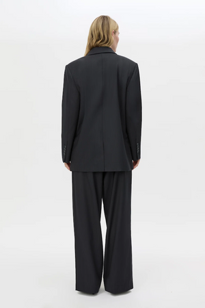 ORBAN OVERSIZED BLAZER - NAVY PINSTRIPE