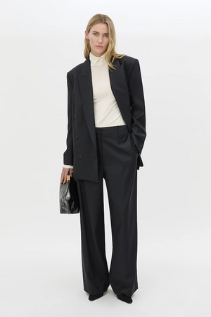 ORBAN OVERSIZED BLAZER - NAVY PINSTRIPE