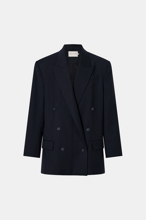 ORBAN OVERSIZED BLAZER - NAVY PINSTRIPE