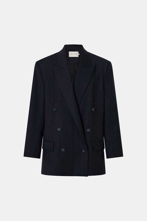 ORBAN OVERSIZED BLAZER - NAVY PINSTRIPE