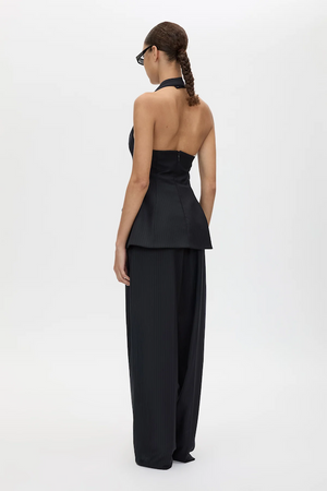 ORBAN MID RISE WIDE LEG PANT - NAVY PINSTRIPE