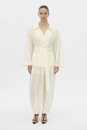 RHIA SHEER CROP TRENCH - IVORY