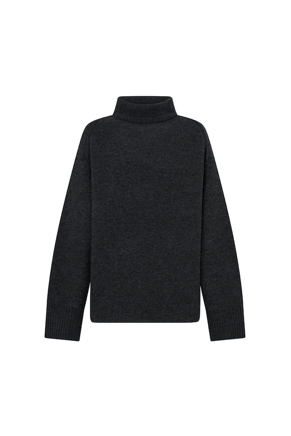 ROHAN FUNNEL NECK SWEATER - CHARCOAL MELANGE