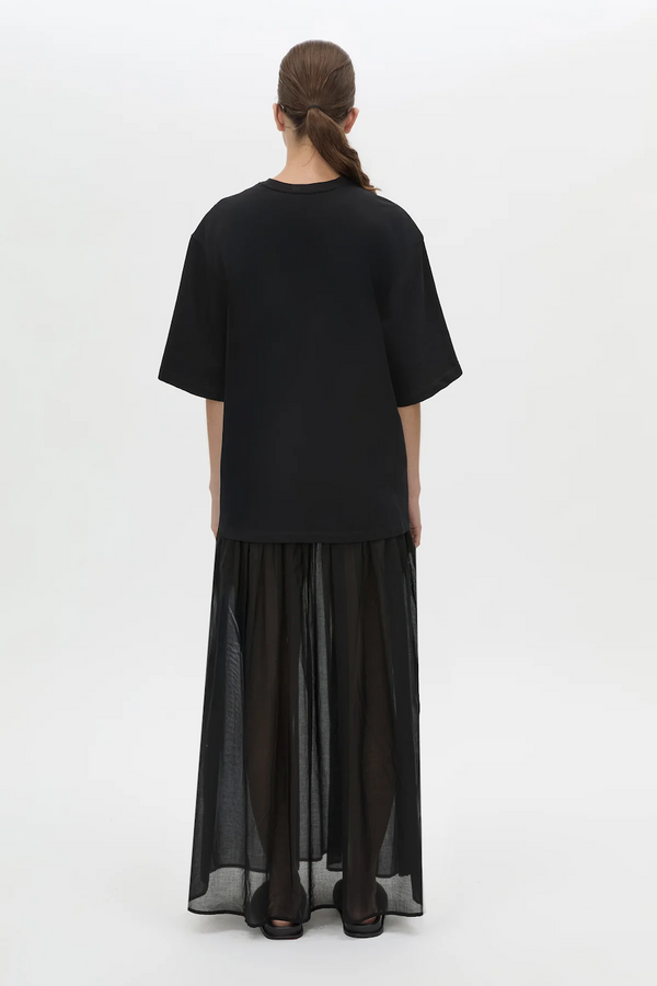 ROMY CONTRAST MAXI DRESS - BLACK