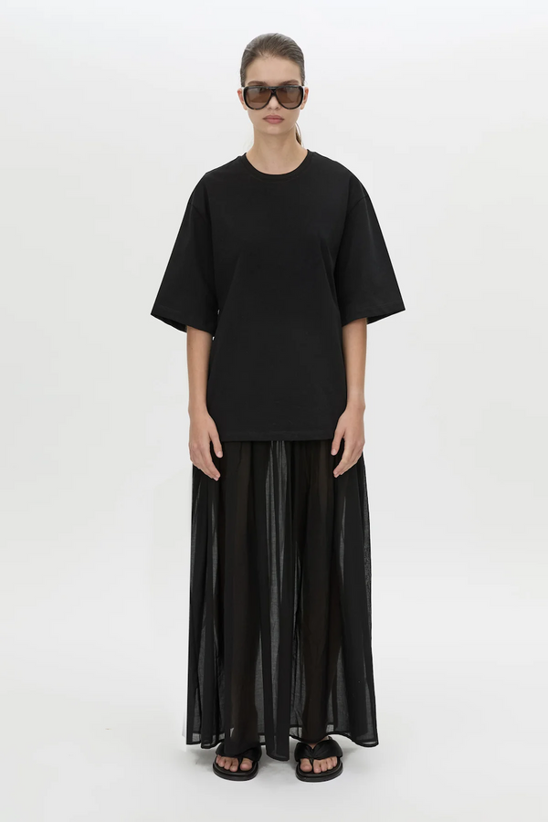 ROMY CONTRAST MAXI DRESS - BLACK