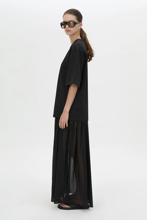 ROMY CONTRAST MAXI DRESS - BLACK