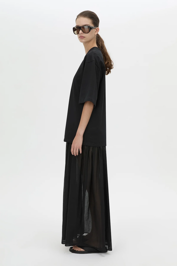 ROMY CONTRAST MAXI DRESS - BLACK